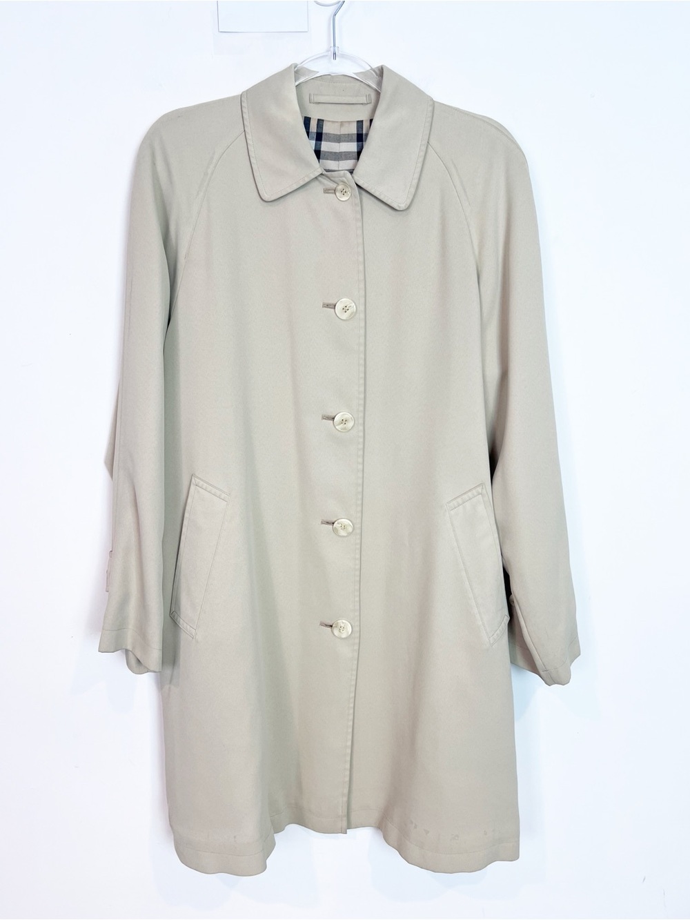 BURBERRY TAN BUTTON FRONT TRENCH COAT JACKET WOMENS SZ 8